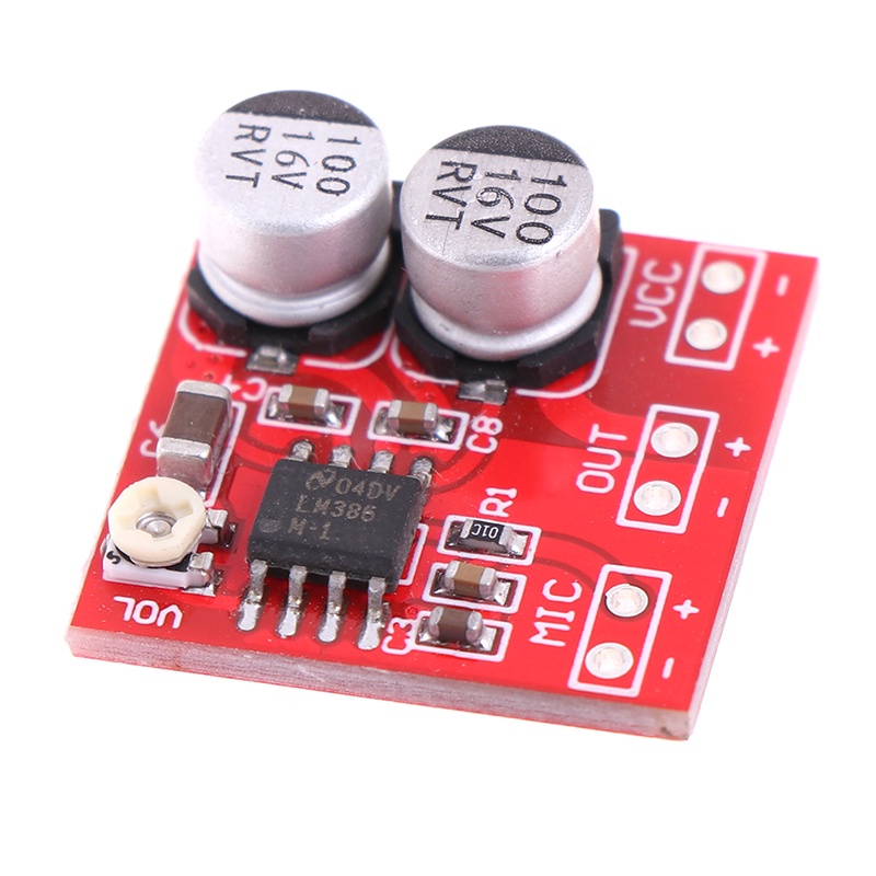 {LUCKID}DC 5V-12V LM386 electret microphone power amplifier board gain 200 times mic amp