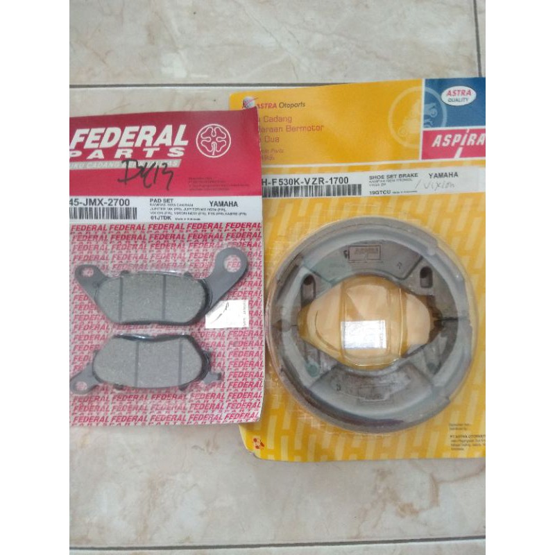 Paket Kampas Rem Depan Belakang Vixion Federal Aspira