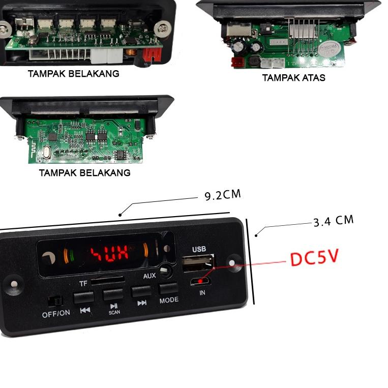 [KODE PRODUK WPQK97247] modul mp3 bluetooth 5V-12V stereo 2x3watt 029BT