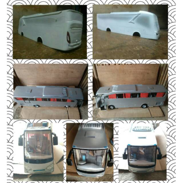 Miniatur bus skala 1:20 standar polosan