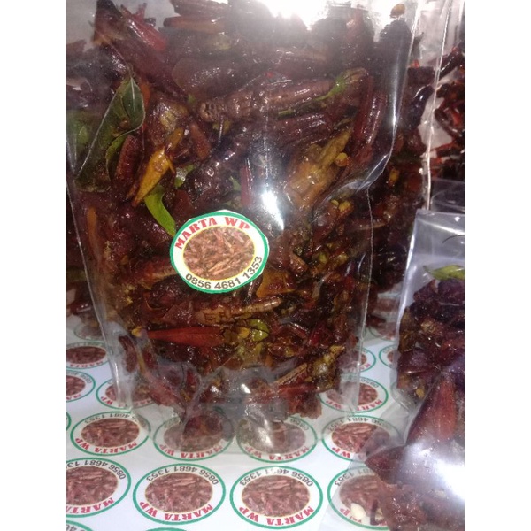 

Belalang goreng Besar isi 100 gram/ belalang kayu murah ala Marta WP Jember