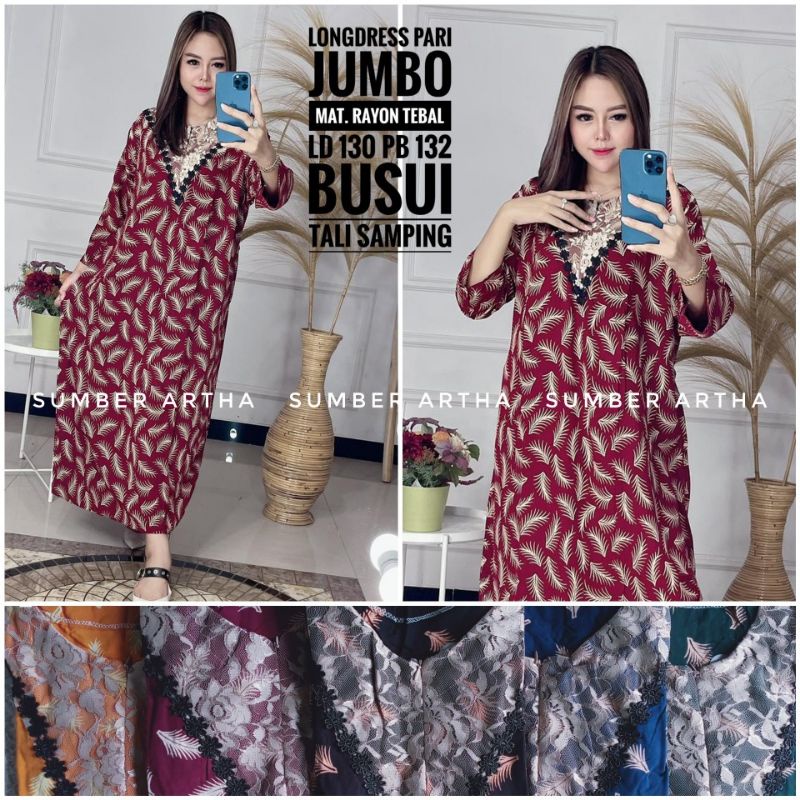 Daster Arab Jumbo LD 130 Lengan Panjang Motif Reyna Ikatan Cinta