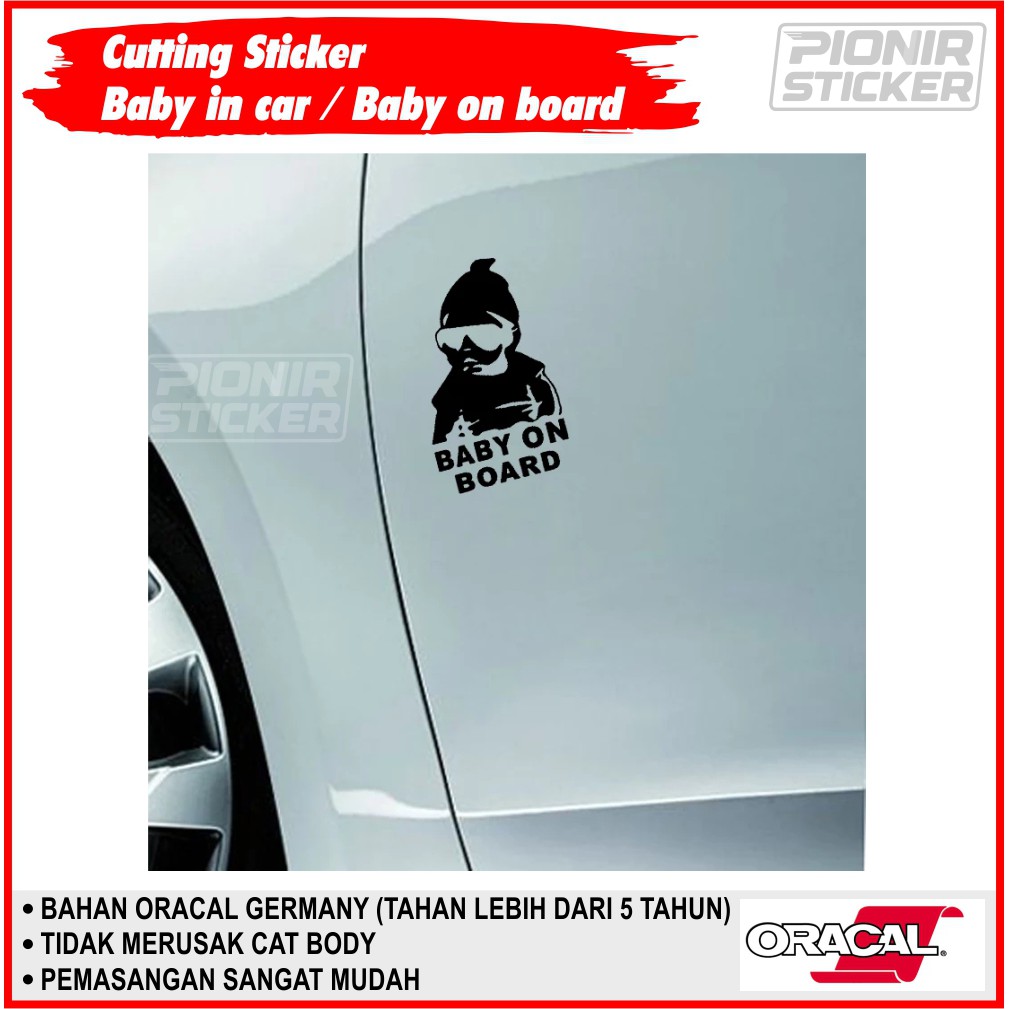 Sticker cutting Kaca mobil Baby in car cutting sticker baby on board