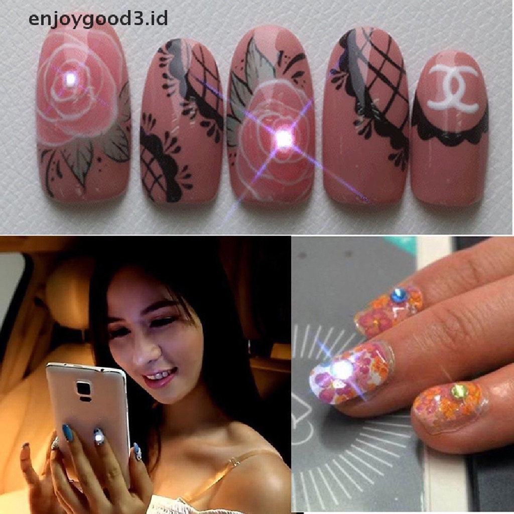 (Rready Stock) Stiker Kuku NFC Tema Natal Dengan Lampu LED Untuk Nail Art / Handphone (ID)