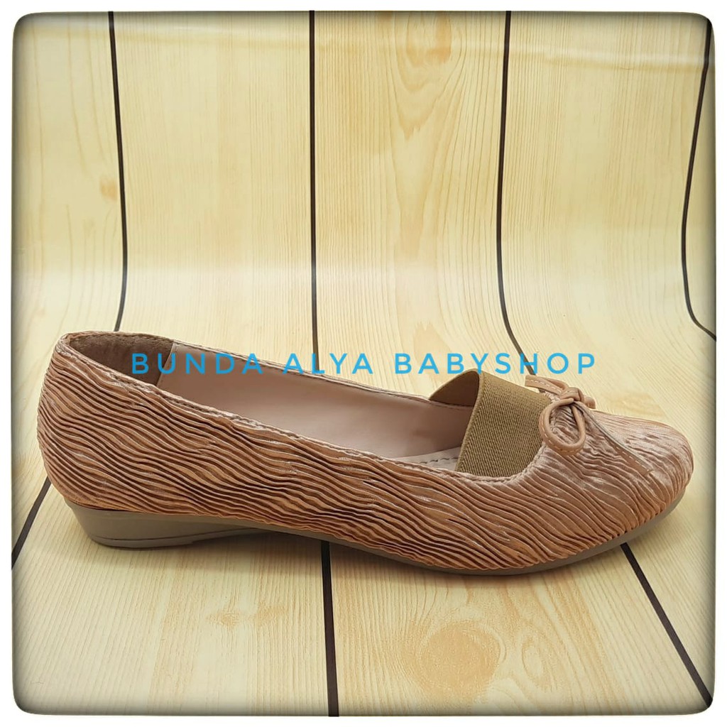 Sepatu Wanita CABARET Flatshoes Premium COKLAT Size 37 - 40 Pita - Sepatu Flat Wanita Casual