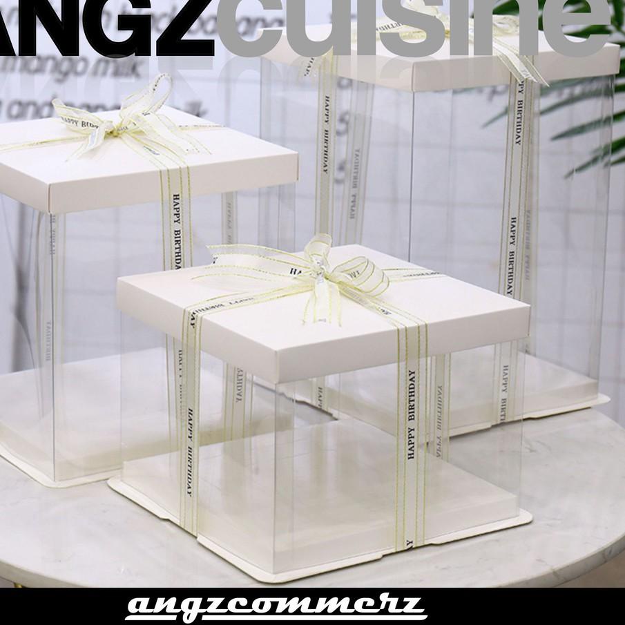 Termurah Wadah Tempat Kotak Kue Box Kue Seserahan Mika Hantaran Lamaran Nikah Transparent Cake Box T