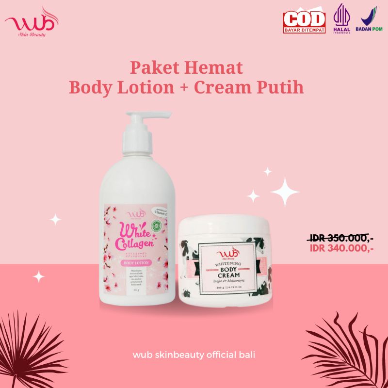 Jual Paket Bundling Hemat Hand and Body Lotion White Collagen dan Wub