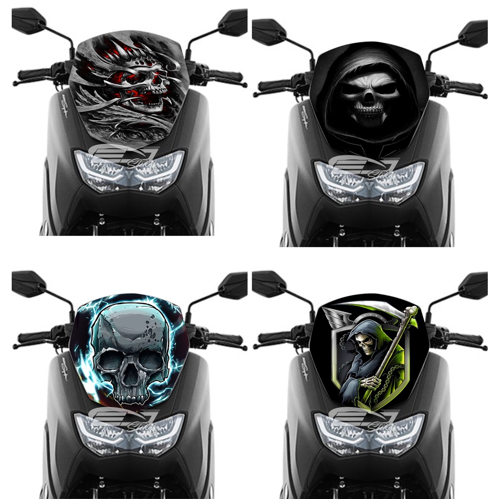 STIKER WINSHIELD VISOR PCX / STIKER MIKA DEPAN PCX / STIKER TAMENG PCX BLACK VENOM