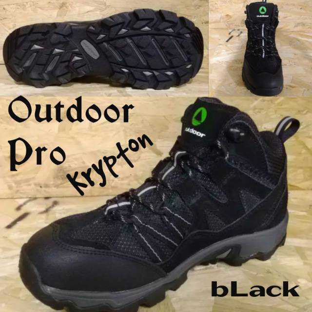 Sepatu Outdoor Pro Krypton Black Waterproof Sepatu Safety Hiking Trekking Gunung Pro Outdoor Boots