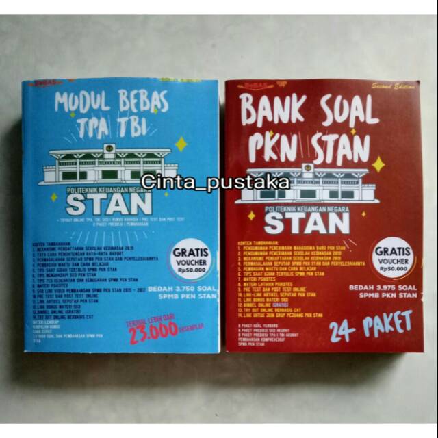 PAKET  2 BUKU LULUS STAN : MODUL BEBAS TPA TBI STAN + BANK SOAL PKN STAN