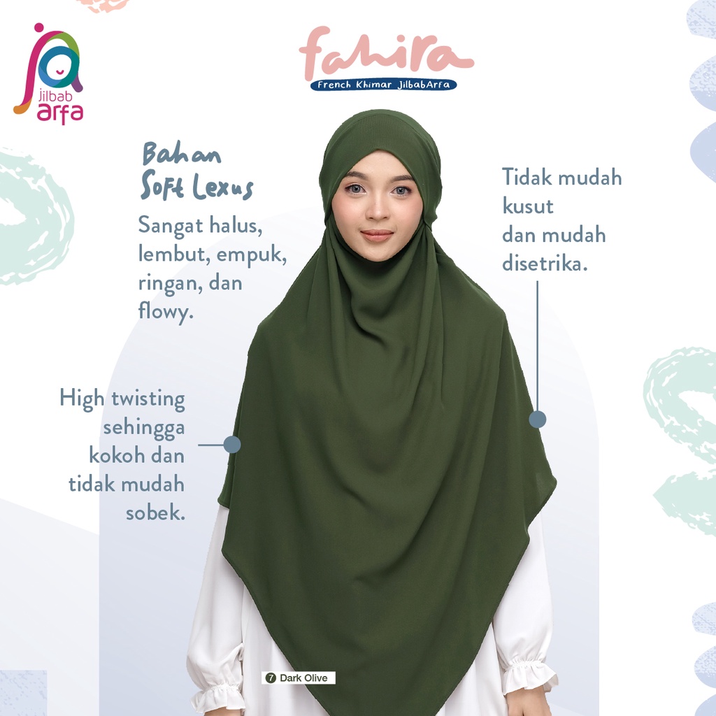 Jilbab Arfa Instan Fahira Cinnamon - French Khimar Cadar - Bahan Soft Lexus