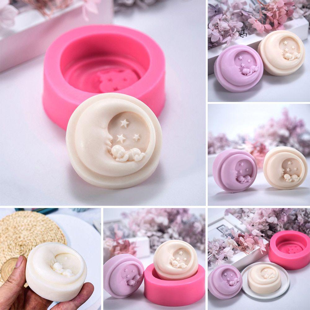 Cetakan Sabun Silikon Nanas 3D Multi-Fungsi Bulan Bayi Lucu Bulat DIY Craft Handmade Soaps Supplies