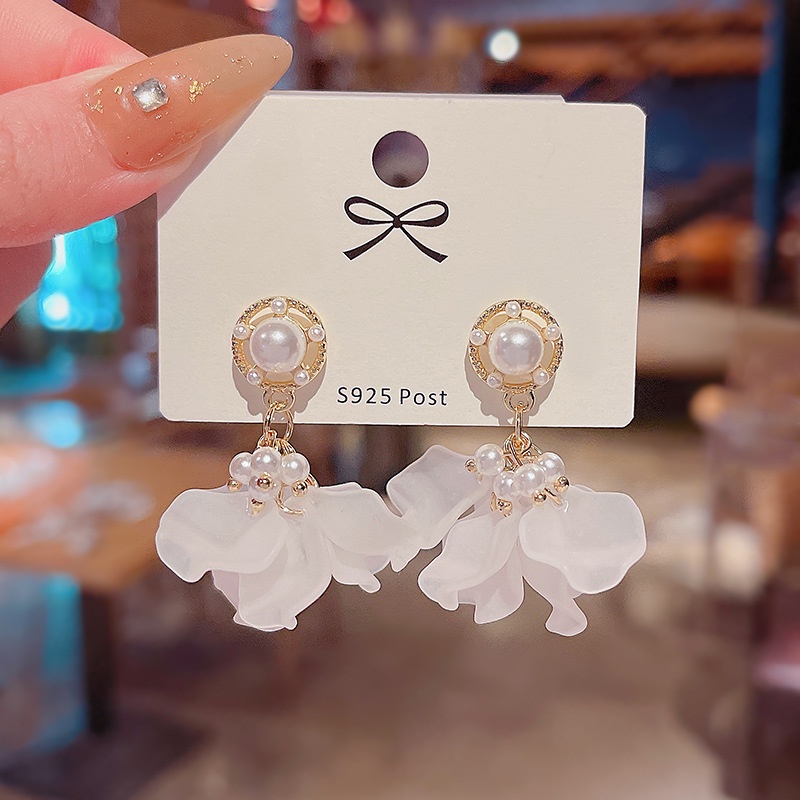 Shuling S925 silver needle Korean version Small Cabbage Earrings Super Cute Flower Earrings Female Ear Jewelry