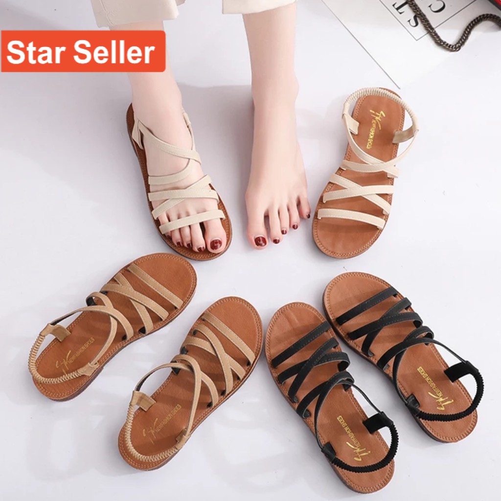 HEELS STRAPPY WANITA SANDAL PESTA UNDANGAN SANTAI CEWEK EMORY HIIL MURAH MODEL IMPORT GC BRUKAT MIKA