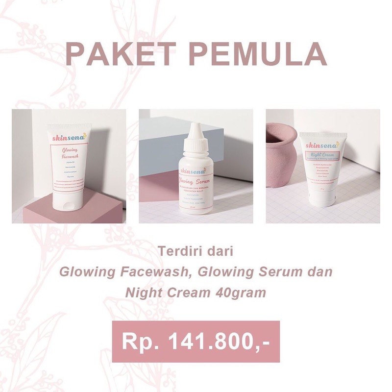 SKINSENA SKINCARE FACE GLOWING, ACNE SERIES, PAKET SKINCARE BPOM