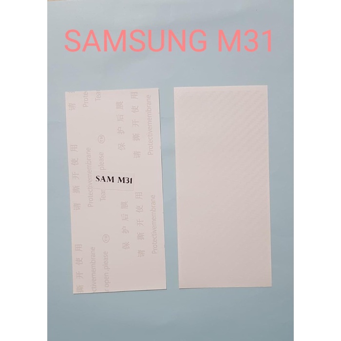 SKIN CARBON SAMSUNG M31 ~ ANTI GORES BACK SAMSUNG M31 ~ HP