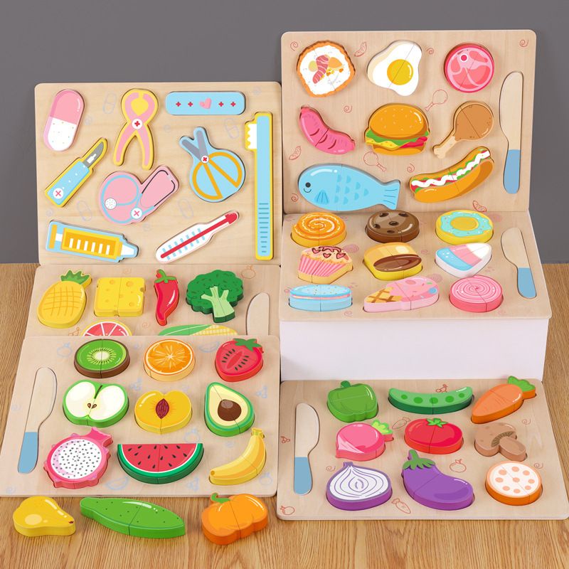 mainan potong buah sayur CHEQUER 30 / mainan masak masak / wooden toys