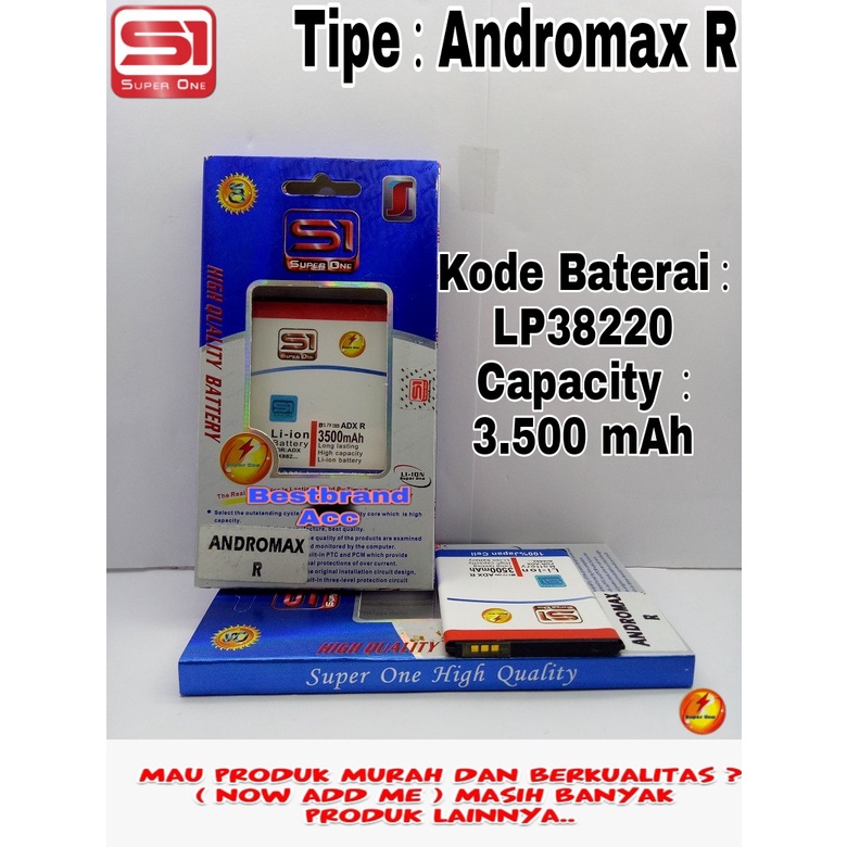 Baterai Battre Bateray Handphone Smartfren Andromax R / R Plus 4G LTE LP38220 LP38220B Battery Batra