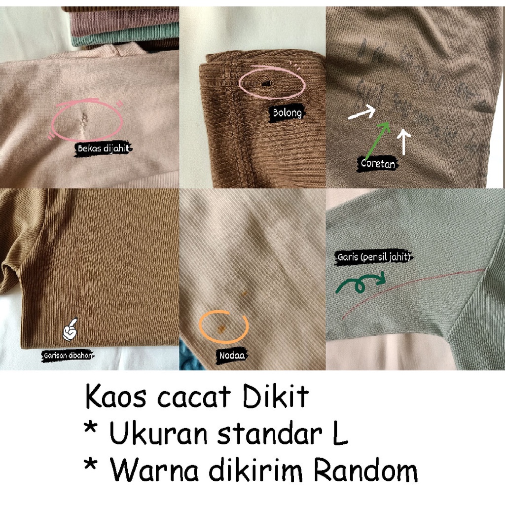 (CACAT, RIJEK, BERNODA) KAOS RIB / KAOS RIB 2x1 / KAOS RIP / KNITT / KATUN / LENGAN PANJANG WANITA