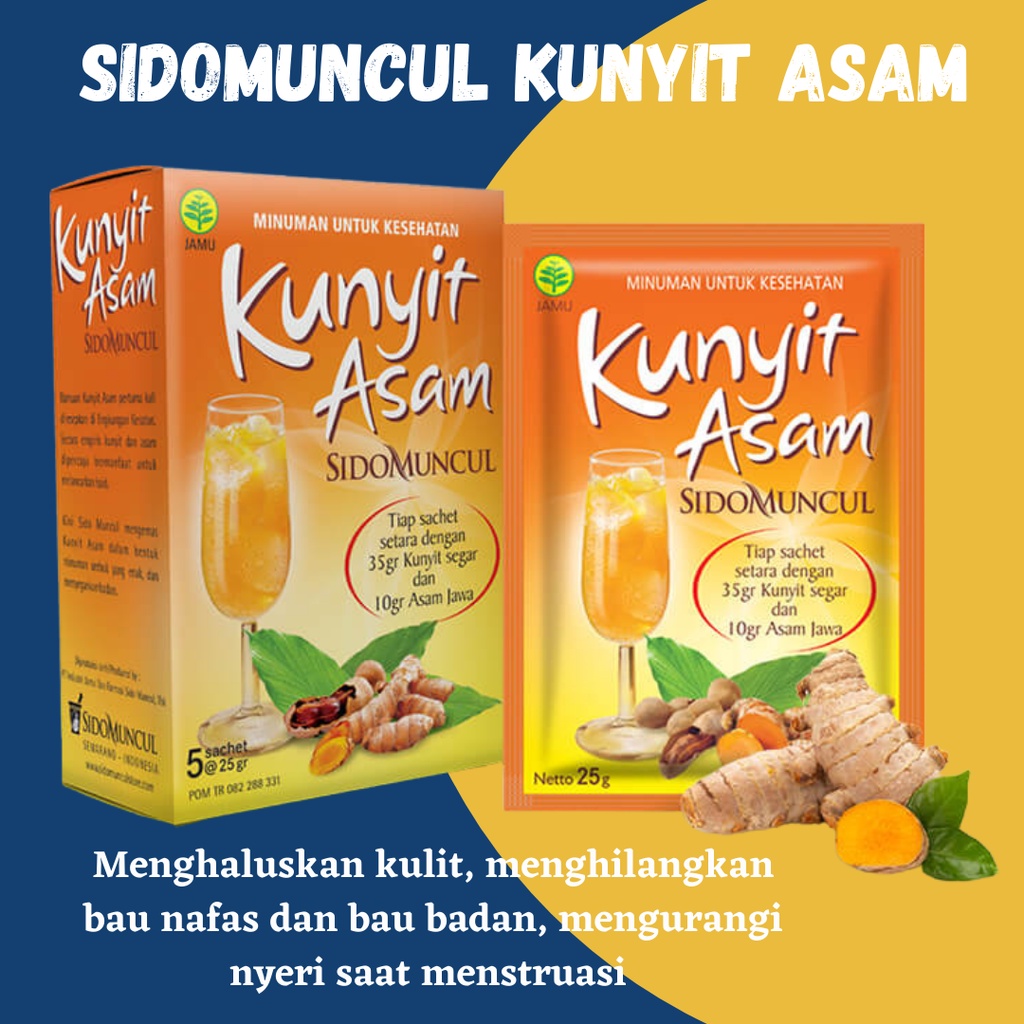 TERBARU!! Menghilangkan Bau Badan / Menghilangkan Nyeri Haid / SidoMuncul Kunyit Asam 5's 1 Box