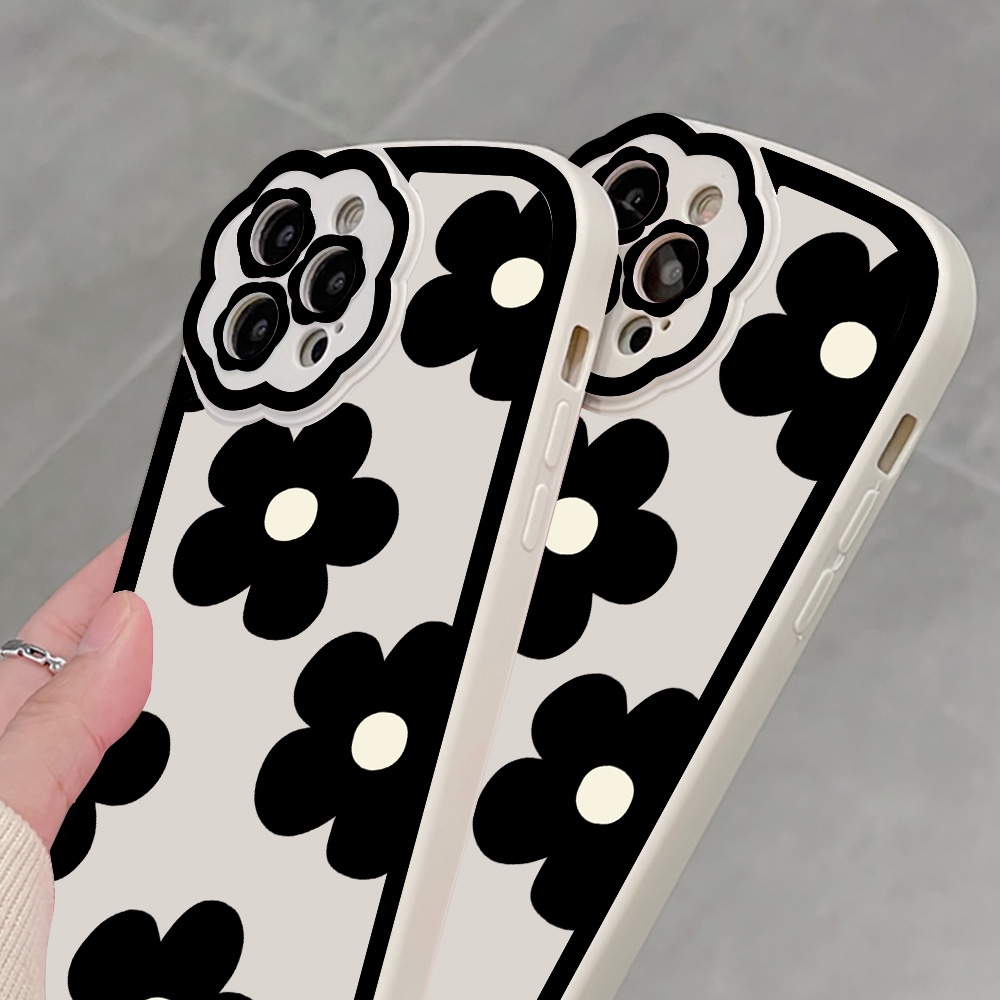 Soft Case Silikon Motif Bunga Untuk iPhone 11 Pro Max 12 Pro Max 13 Pro Max XR X XS Max