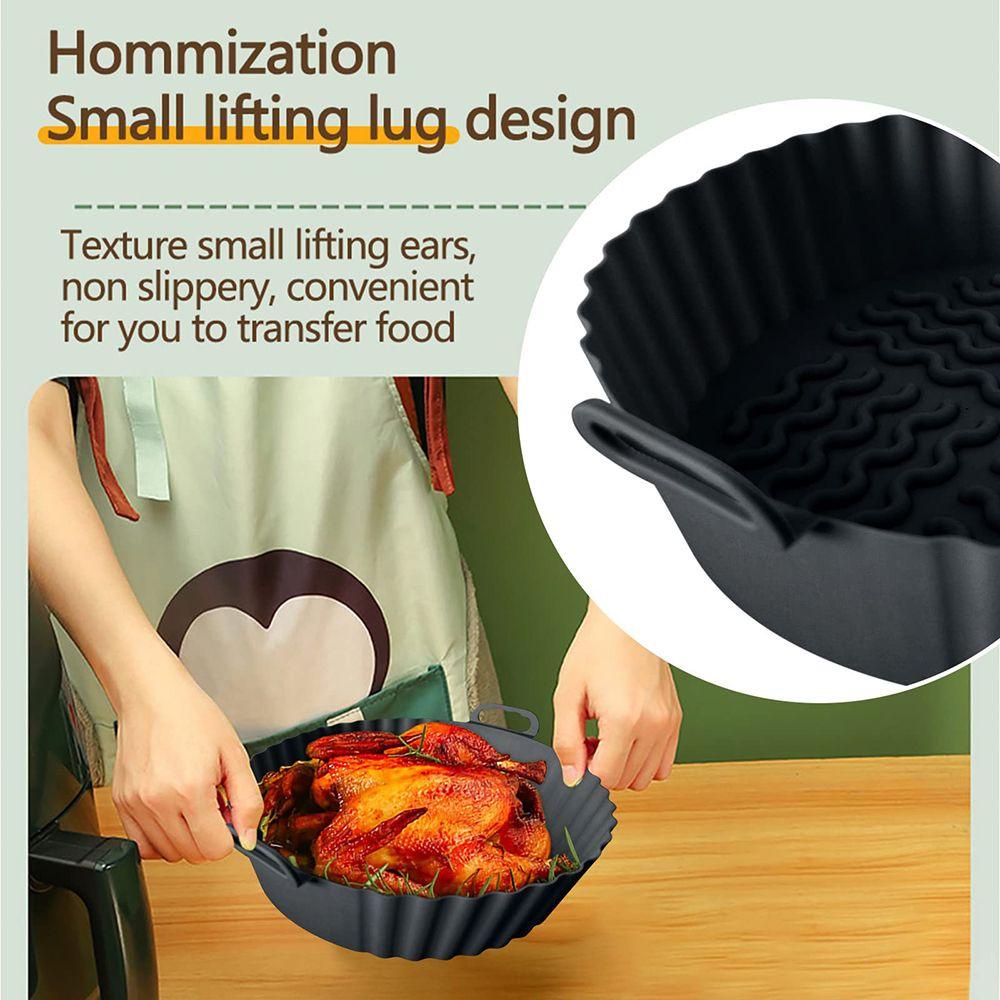 Preva 7.5 Inch Silikon Panci Grill Pot Tray Reusable Pizza Plate AirFryer Aksesoris Baking Basket