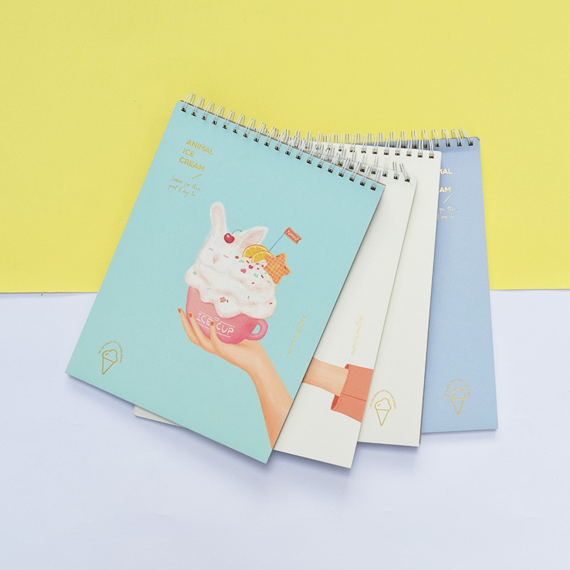 

Animal Ice Cream Spiral Sketchbook B4 (Buku Gambar / Buku Sketsa)