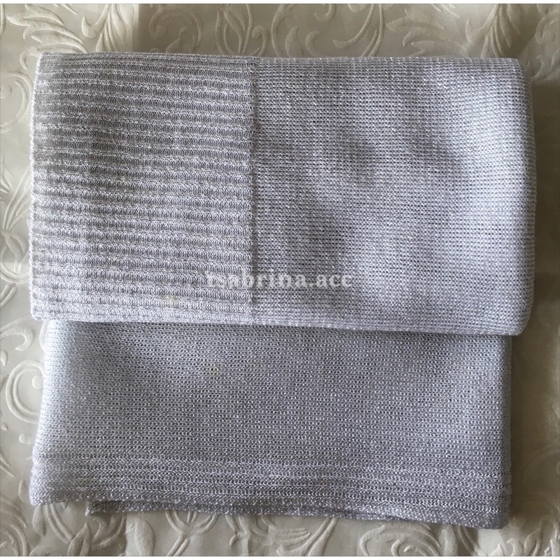 pasmina gliter rajut premium | kerudung pashmina pengantin-silver