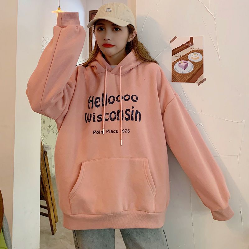 S - XXXXXXL(6XL) Hoodie Korean Style HELLOO Hay Cute BIG SIZE OVERSIZE 6XL 5XL 4XL XXXXL XXXL 2XL XL L M Jaket Sweater Hello Wisconsin Jumbo Pria Wanita Fleece Premium Peach Orange Dusty Pink Denim Blue Harajuku Street Style