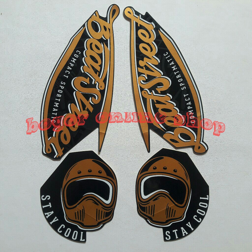 stiker striping motor beat street 2018 hitam doff