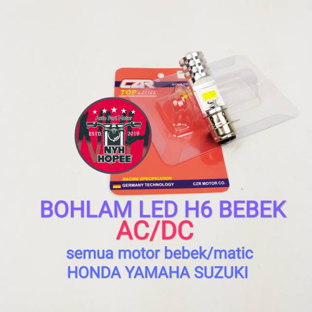 LAMPU LED H6 BEBEK MATIC grand revo blade mio j mio m3 beat beat streat vario spacy skydrive  CZR