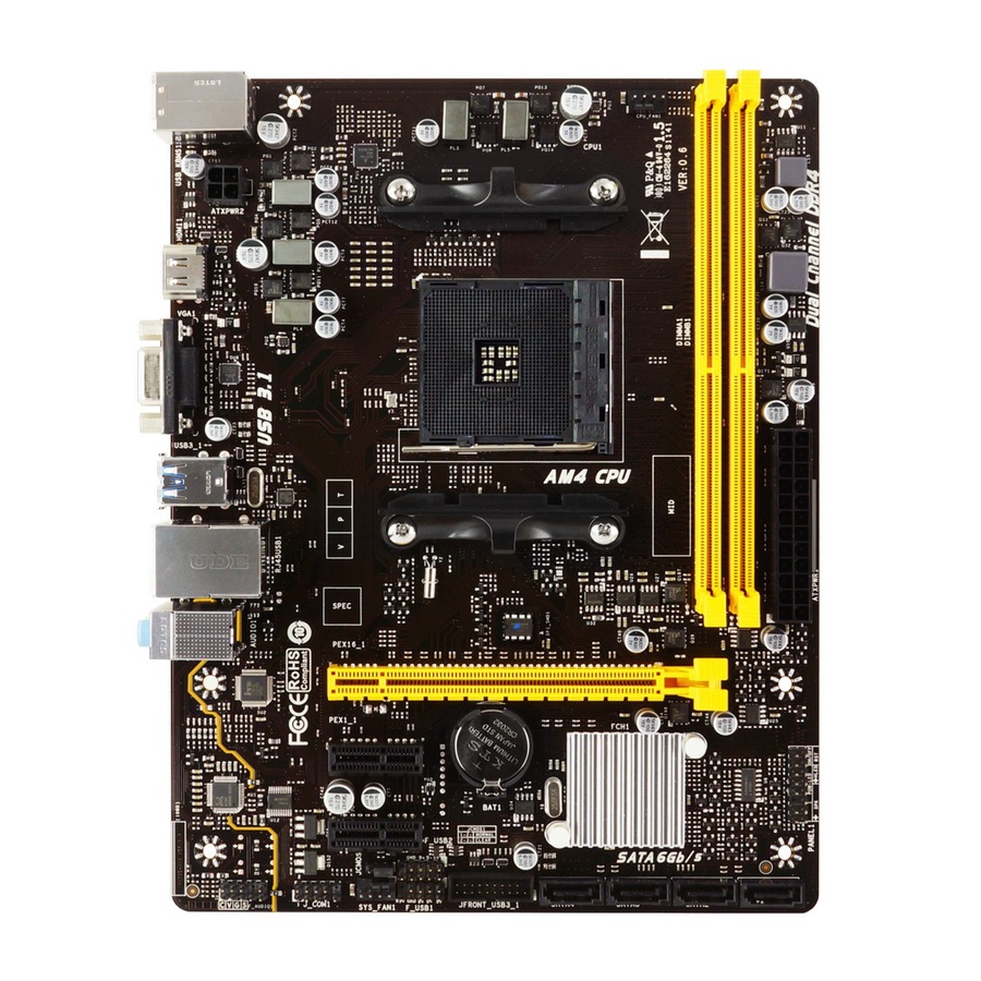 MOTHERBOARD A320M BIOSTAR DDR4 SOCKET AM4 SUPPORT AMD RYZEN