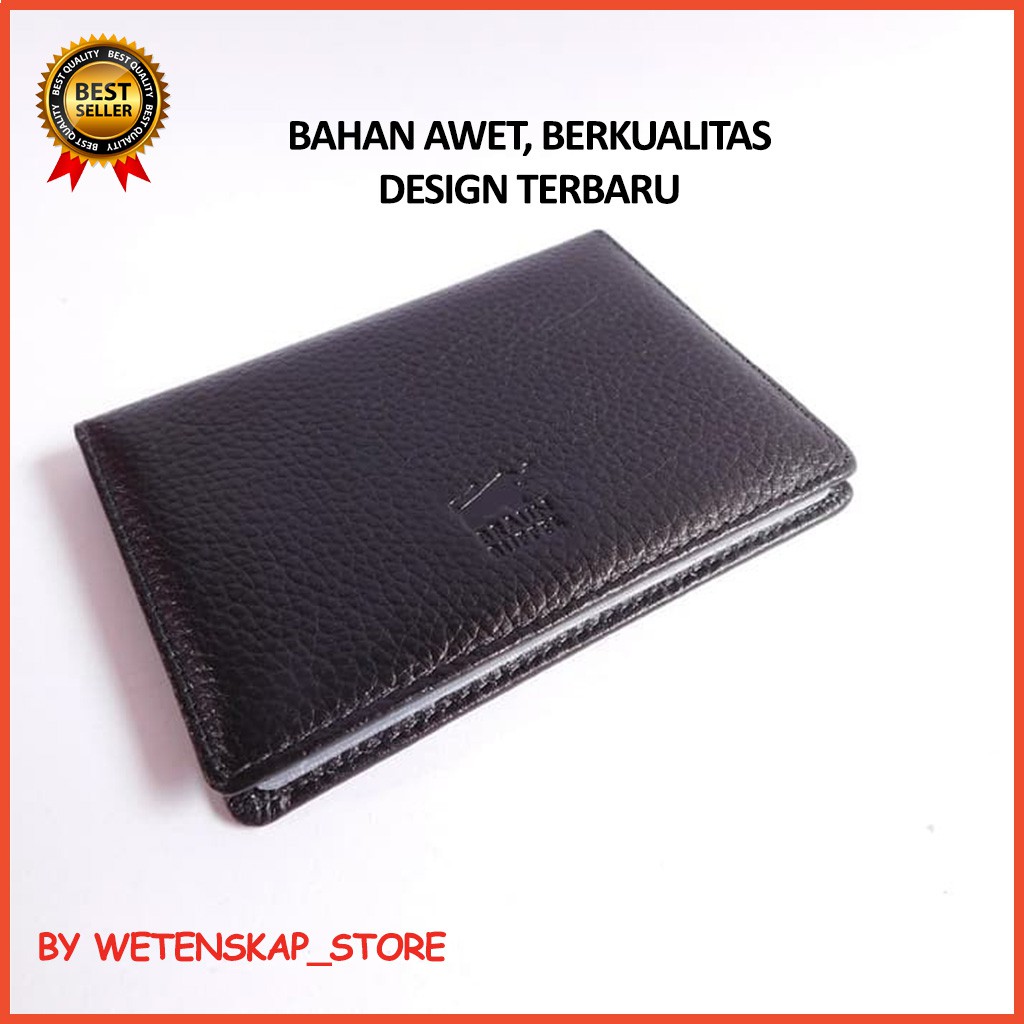 Dompet Kartu Pria KULIT ASLI Slot Plastik Bening Transparan   NEW WALLET LEATHER F5Z3