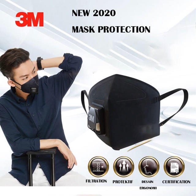 Jual Masker 3M Limited Edition Carbon Bisa Dicuci Protection Virus ...