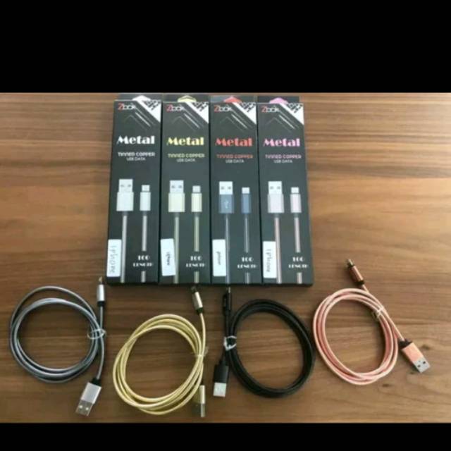 micro usb Kabel data usb charge zbox metal fast charging micro usb 3A bahan besi