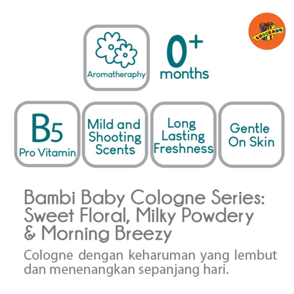 BAMBI BABY COLOGNE MILKY POWDERY 100ml - Parfum Bayi