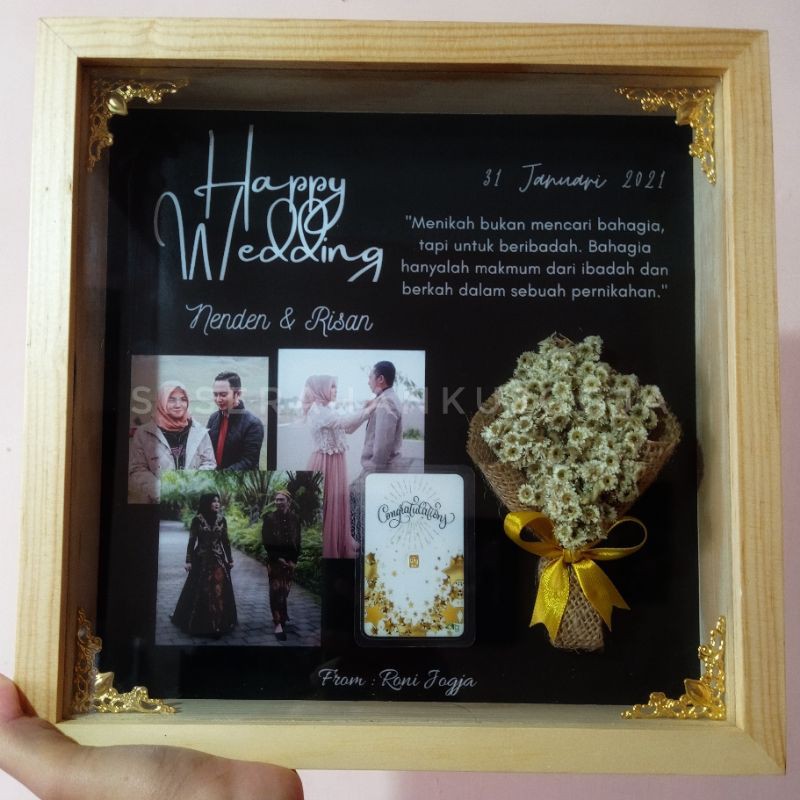 pigura gift kayu jati belanda / hampers edelweis