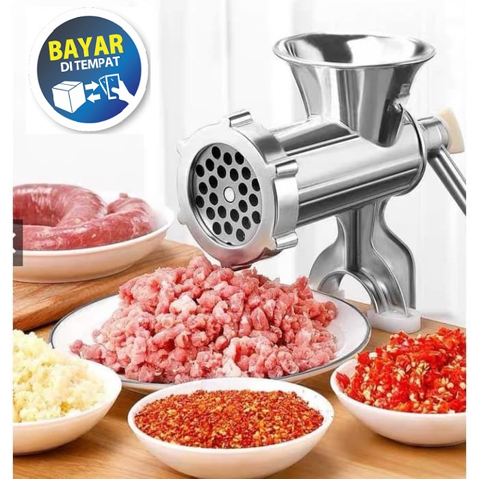 Gilingan Daging OMICKO / Penggiling Manual Serbaguna No 10 Kualitas Bahan Terbaik Stainless Steel