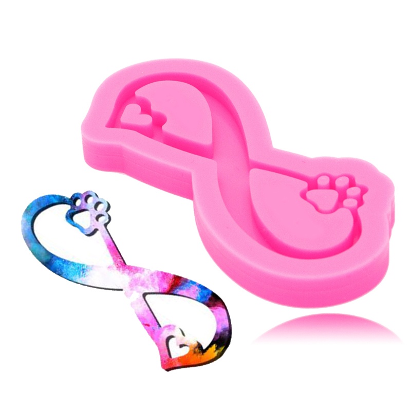 SIY  Love Ribbon Bear Paw Keychain Epoxy Resin Mold Necklace Pendant Silicone Mould DIY Crafts Jewelry Casting Tool
