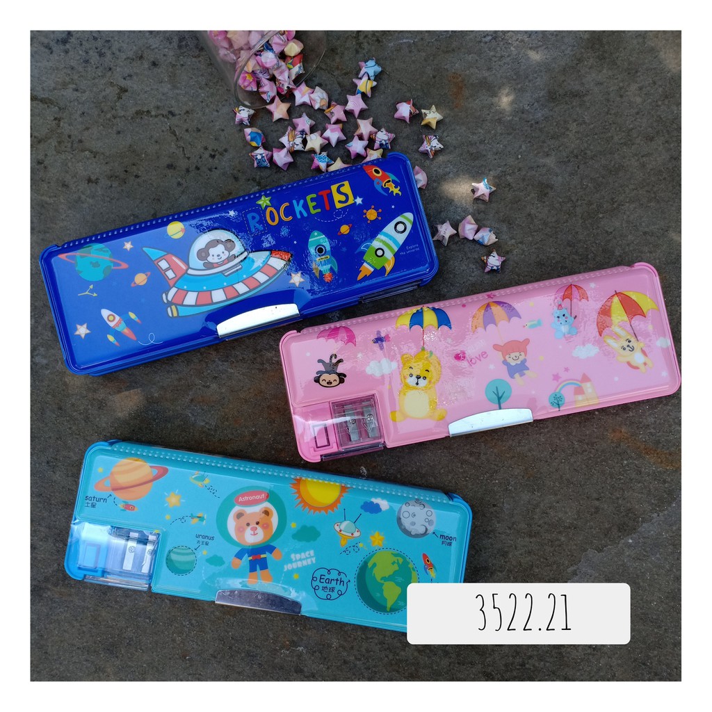 

tempat pensil magnet / tempat pensil anak / pencil case / kotak pensil kartun roket