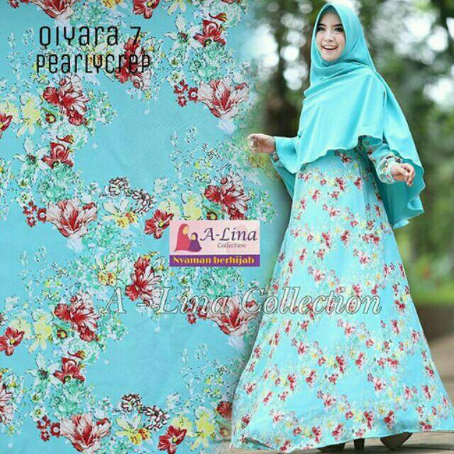 Alina gamis motif bunga Qiyara dress 7