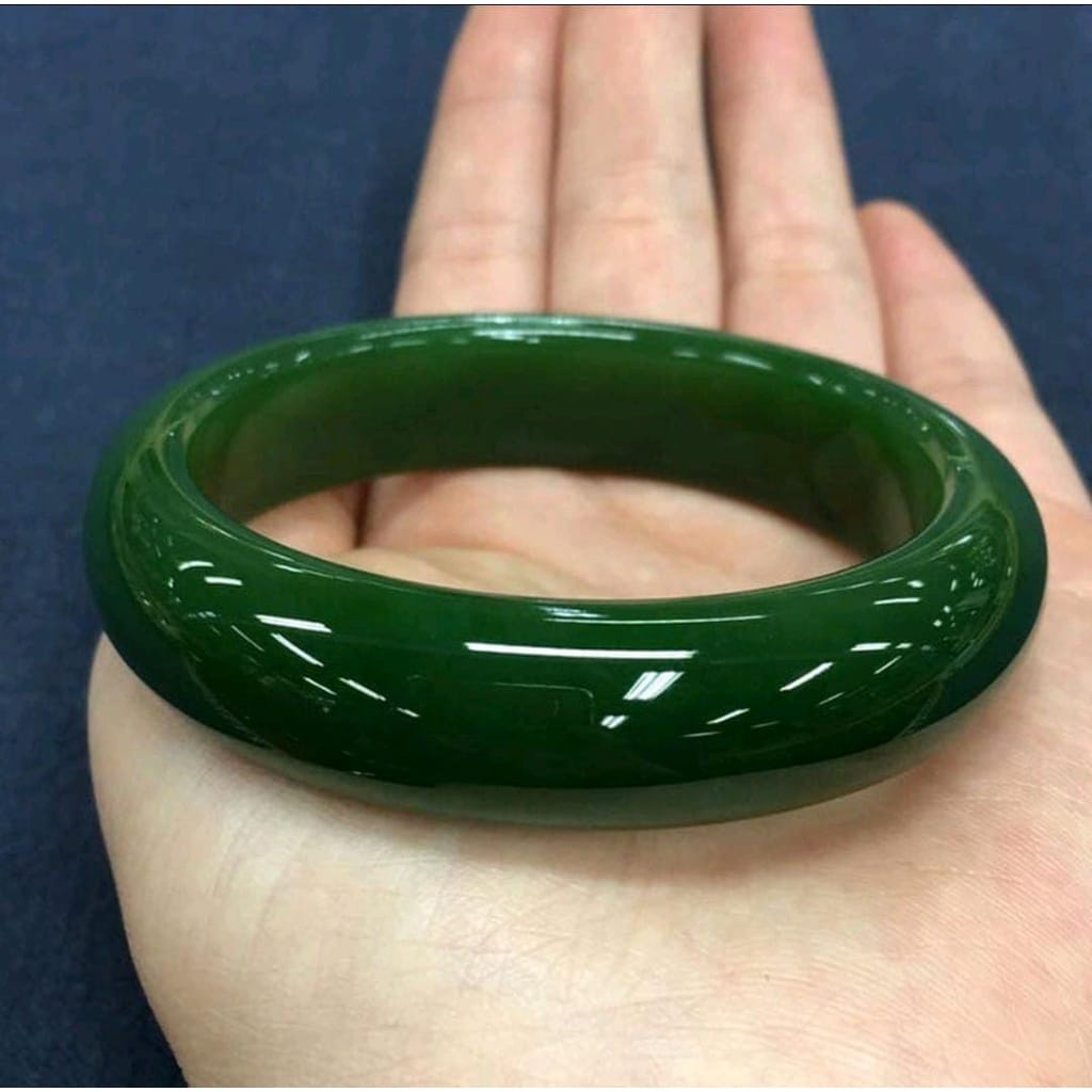 Gelang Batu Giok Natural Emerald Gelang batu giok asli cina ORIGINAL100%