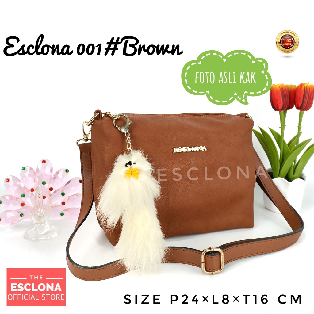 Tas wanita Import Batam Bag Esclona 001 Selempang Cewek Cantik Branded Grosir Fashion Murah Handbag Original Kantor Kerja Kuliah Pesta Premium Super Populer Terbaru Terlaris s2