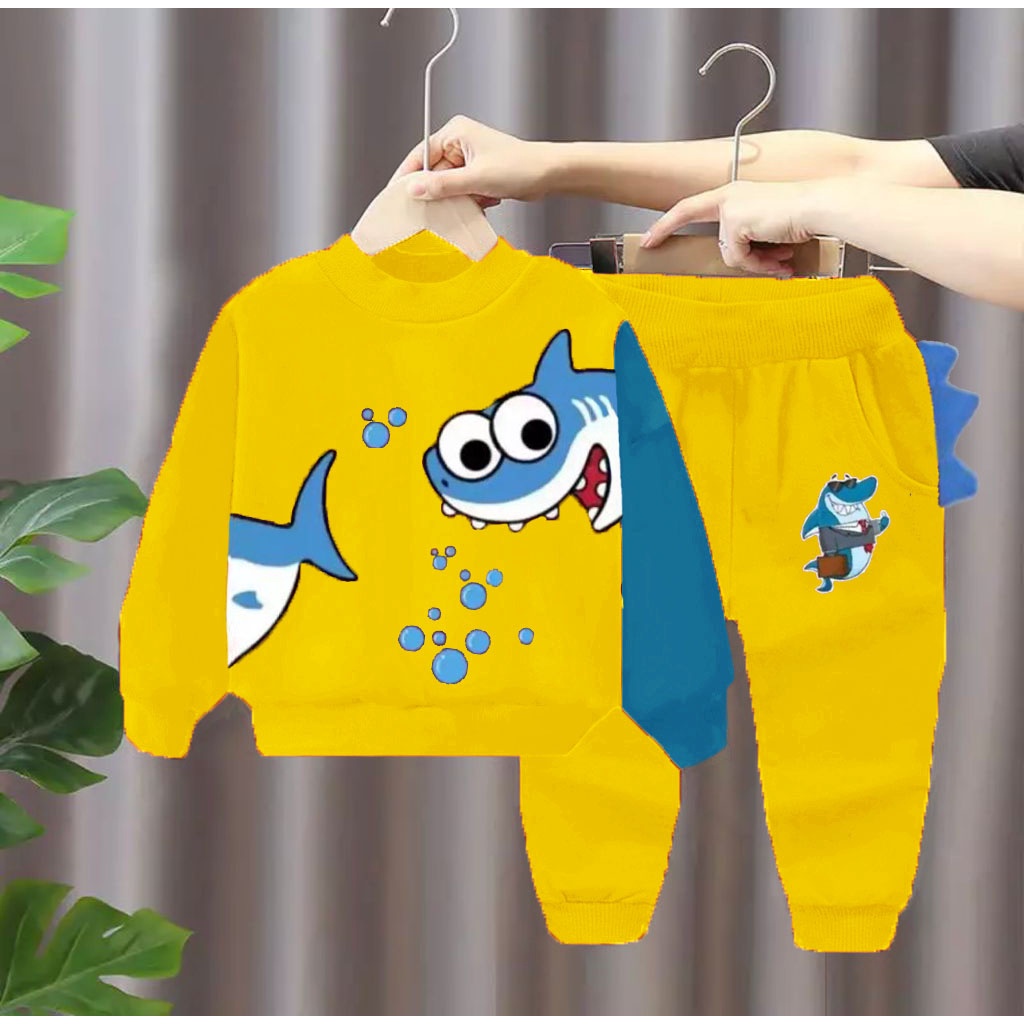 SETELAN SWEATER BAYI ANAK MOTIF BABY SHARK SIZE 1-5 TAHUN BAHAN BABYTERRY LEMBUT AMAN DAN NYAMAN DIPAKAI/ SETELAN SWEATER BAYI ANAK LAKI LAKI/ SETELAN SWEATER BAYI ANAK PEREMPUAN/ SETELAN SWEATER BAYI ANAK COWO/ SETELAN SWEATER BAYI ANAK CEWE