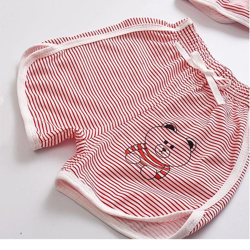 DK Baju Setelan Pendek SALUR Kecil / Baju Kaos Salur BEAR Unisex Setelan Baju Anak Santai