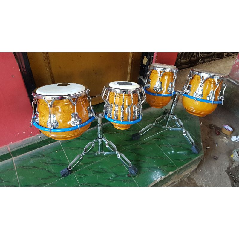 Kendang Ketipung Dangdut Ring V8 Tak Petir Plus Kempul Ring V8 V6 Kayu Nangka