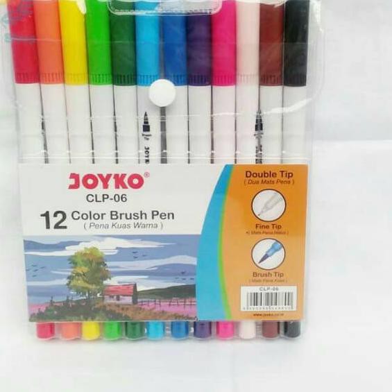 

NEW ם PRODUK Brush Pen Joyko CLP-06 Dua Mata Pena 12 Warna CFF5 .....
