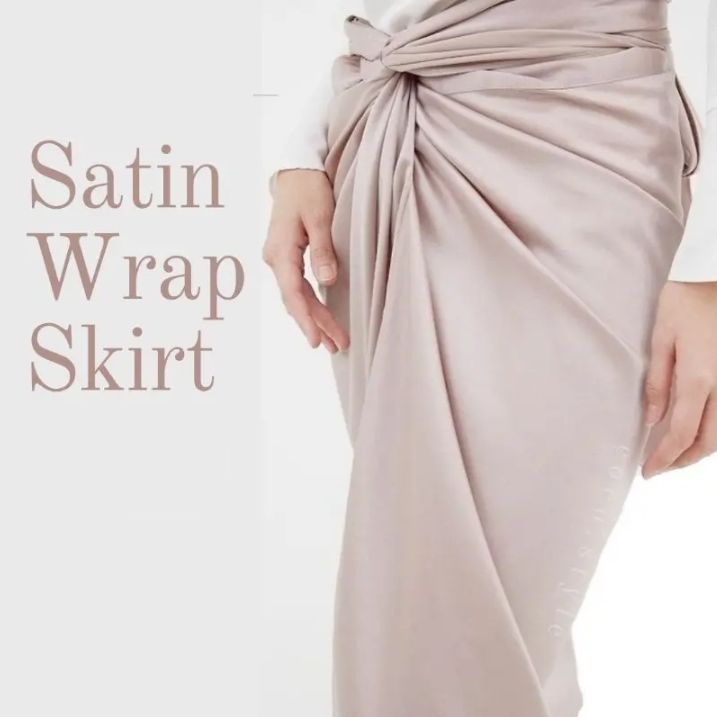 Satin Wrap Skirt / Rok Lilit Satin Polos / Rok Kondangan