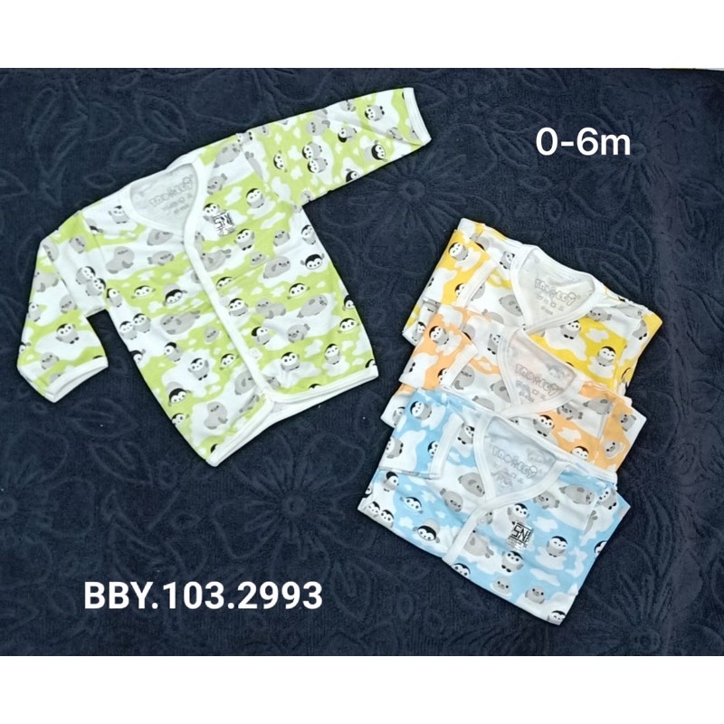 3Pcs baju bayi 0-3m NASUKA katun halus SNI Baju bayi Newborn Premium Pakaian Bayi Baru Lahir-Bj pjg pinguin 4px