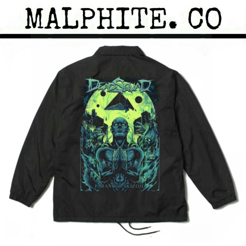 Coach Jacket Deadsquad Paranoid Skizoid Windbreaker Motif Logo Band Musik Lokal Merch Metal Punk Roc